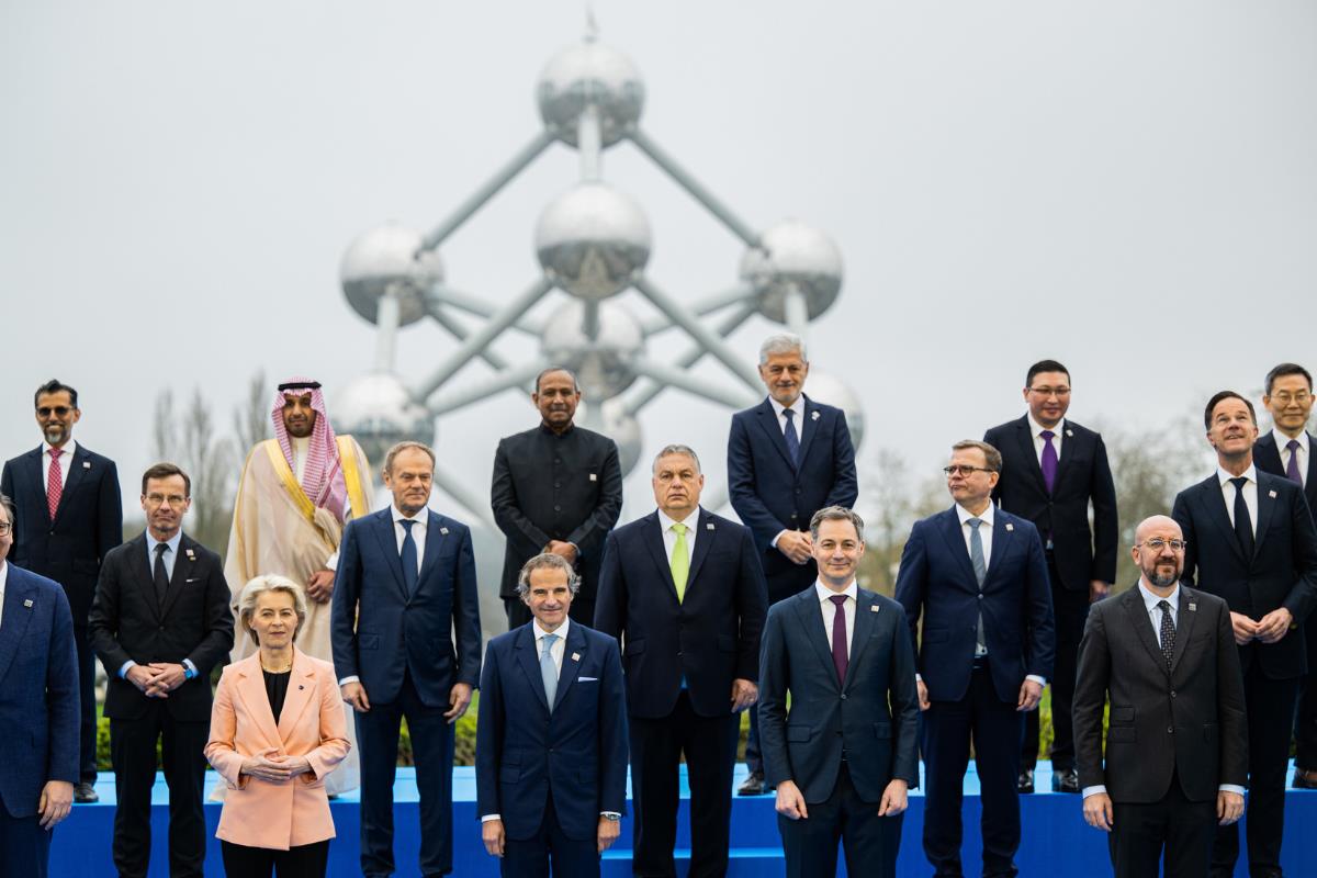 Conferencia en Foro Nuclear en Atomium Bruselas. Foto tomada de: X (Twitter) @EU2024BE