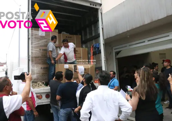 Material electoral llega a Consejo Distrital 10 de Xalapa