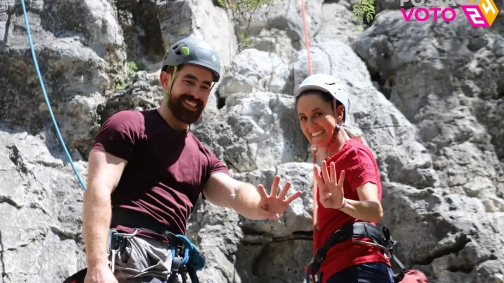 Claudia Sheinbaum realiza rapel en La Huasteca, en Nuevo León