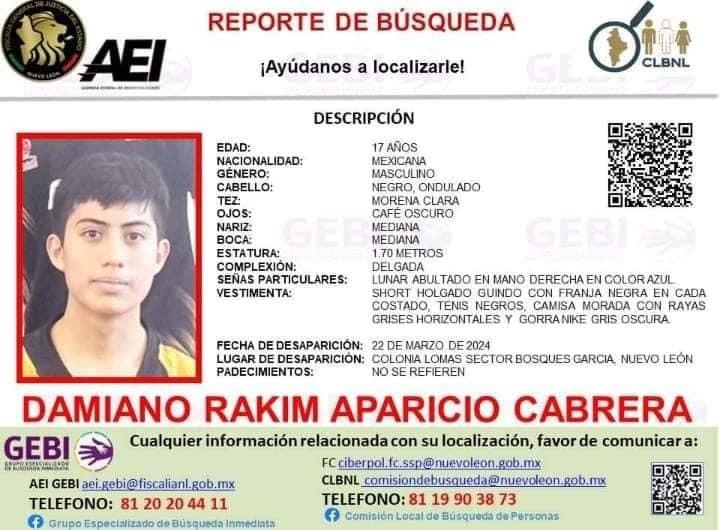 Desaparece adolescente en colonia Lomas Sector Bosques, en García