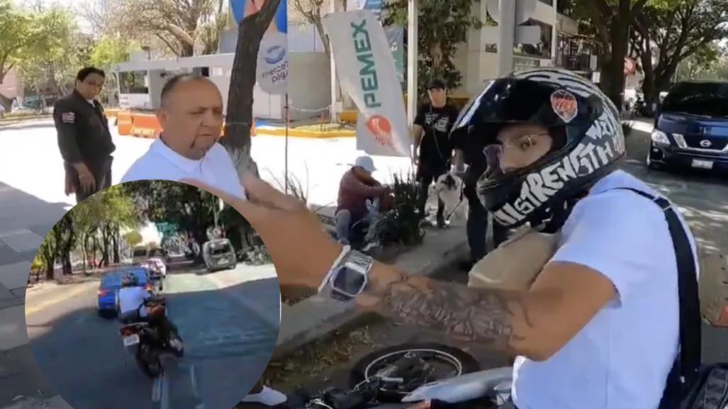 VIDEO: Golpean a motociclista tras arrollar a un niño y a su papá en ciclovía