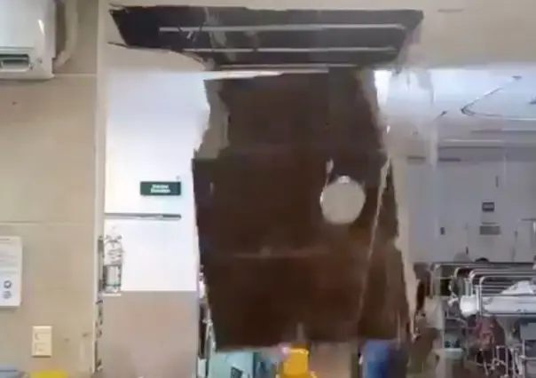 VIDEO: ¡Techo de la sala de urgencias del IMSS de Cancún se derrumba!