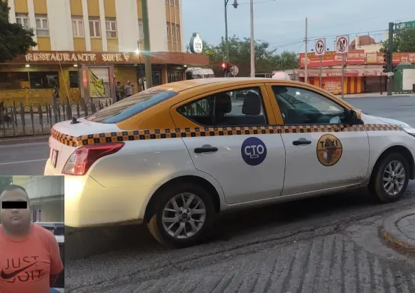 Detienen a hombre con taxi usado en asalto en el centro de Monterrey