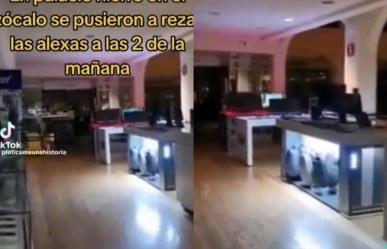 Capta guardia a Alexas rezando en centro comercial (VIDEO)