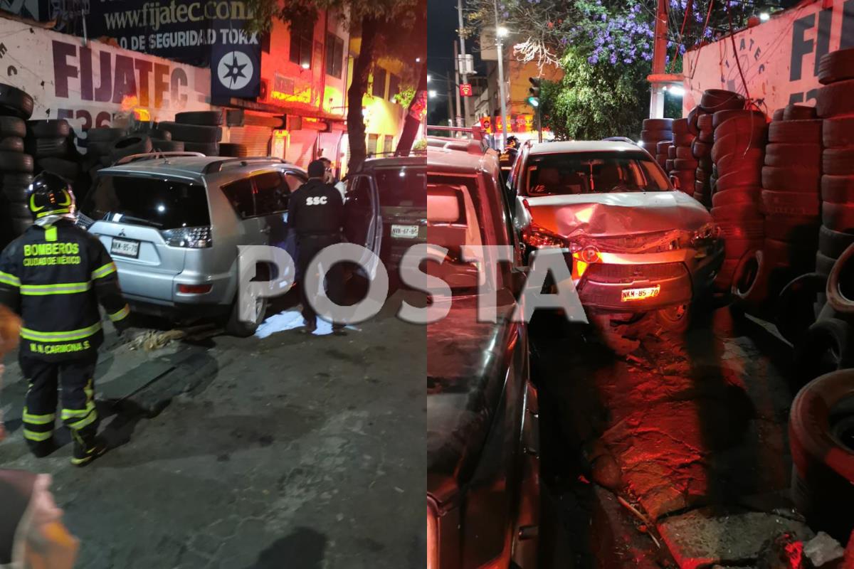 Asiático choca contra vulcanizadora y arrasa con dos vehículos, no hay heridos.        Foto: Ramón Ramírez