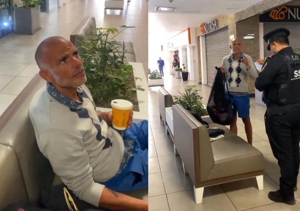 Captan a presunto gringo insultando a personas en plaza comercial (VIDEO)