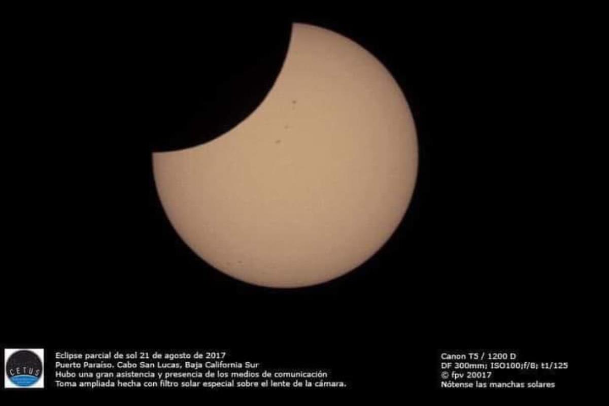 Eclipse parcial en 2017. Foto: CETUS Sociedad Astronómica de Los Cabos