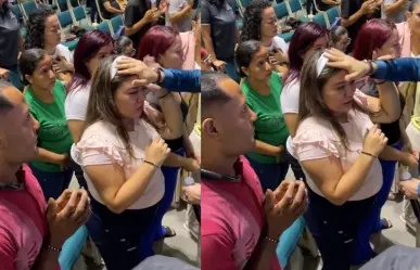 Riñen pastor y mujer en culto religioso; ella le da manotazos (VIDEO)
