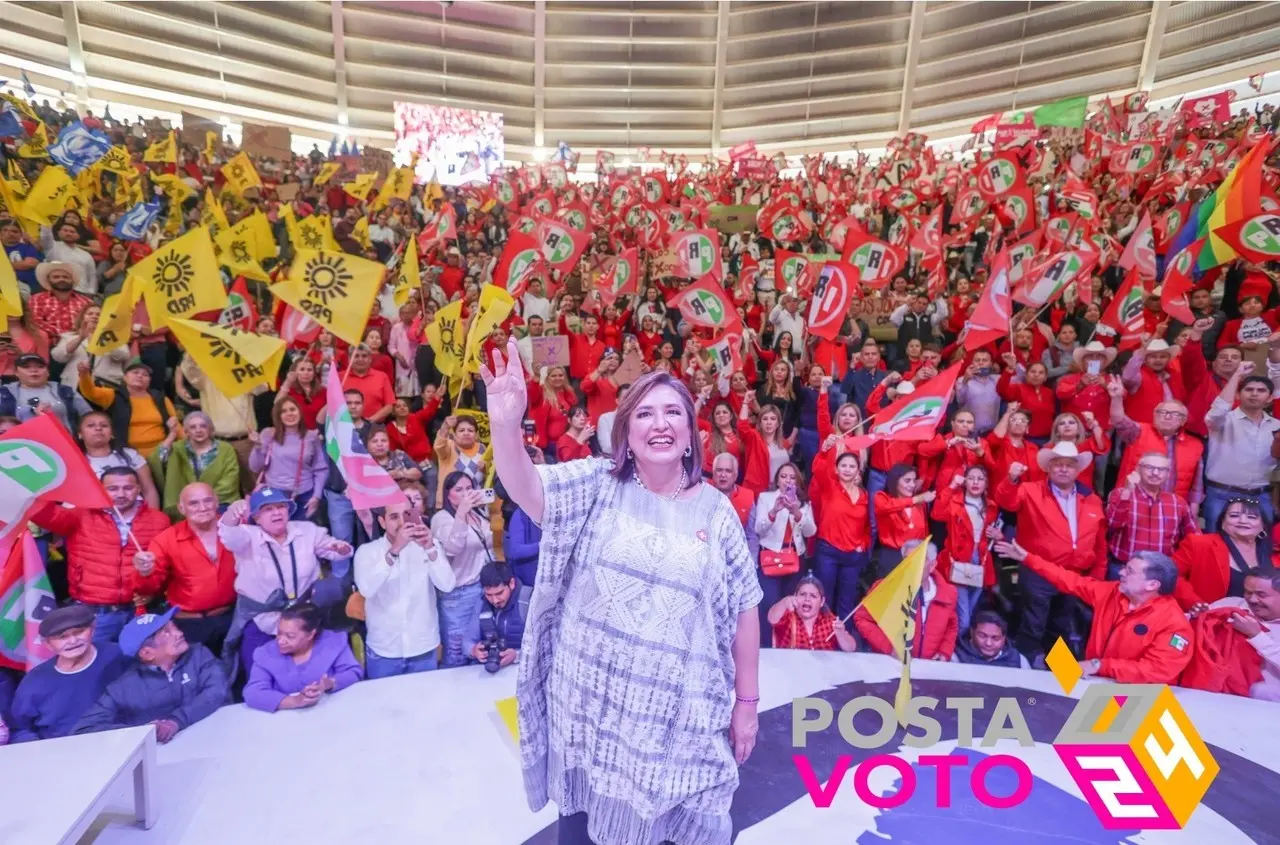 La candidata Xóchitl Gálvez de campaña en Durango.Foto: Com Soc/Xóchitl