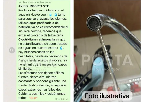 Denuncian por WhatsApp agua contaminada en Nuevo León