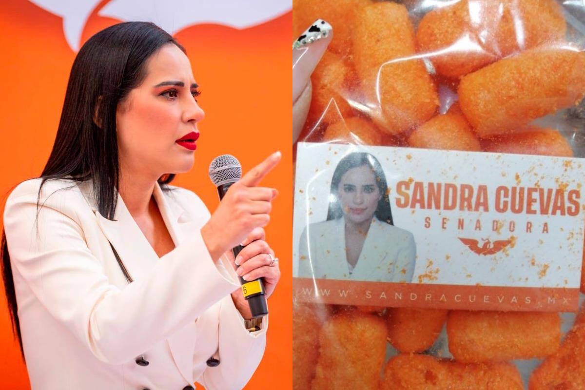 ¡Ponle salsa!, critican a Sandra Cuevas por regalar chetos electorales. Foto: @SandraCuevas_/ @eliniestae