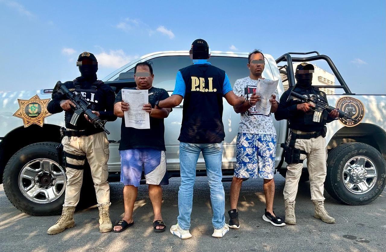 Sujetos detenidos por el atentado al comediante conocido como “Taco de ojo”. Foto: Cortesía