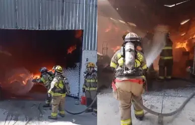 Arde bodega de estopa en la colonia Talleres de Monterrey