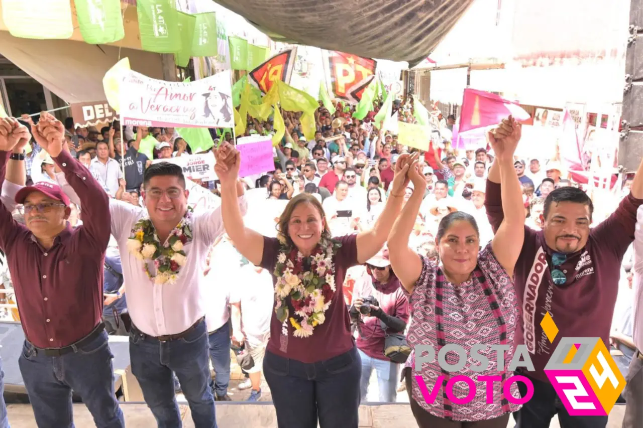 La candidata a la gubernatura por la coalición “Sigamos haciendo historia en Veracruz”, Rocío Nahle García, dio inicio a su gira de campaña en Yecuatla. Foto: Cortesía