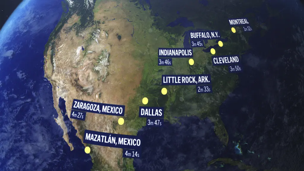 Avanzará hacia el norte a través de Texas y Oklahoma, cruzará la región centro-norte de Estados Unidos, la región central con litoral en el Atlántico, y Nueva Inglaterra, antes de salir a través del este de Canadá hacia el Atlántico. (AP Foto, archivo)