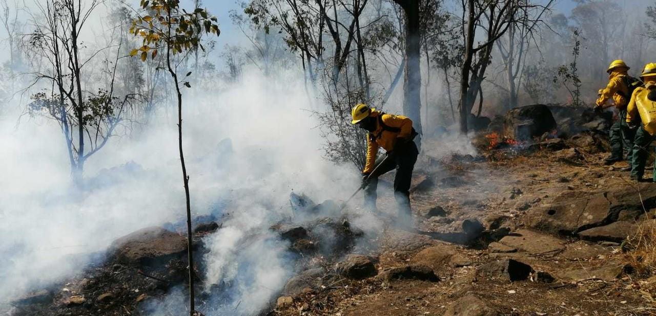 Combaten brigadas mexiquenses incendios las 24 horas. Imagen: GEM