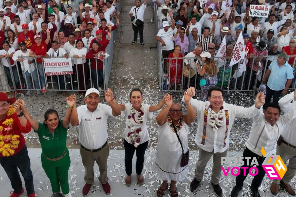 Claudia Sheinbaum, candidata a la presidencia por Sigamos Haciendo Historia, arrancó su quinta semana de campaña Foto: Equipo de campaña