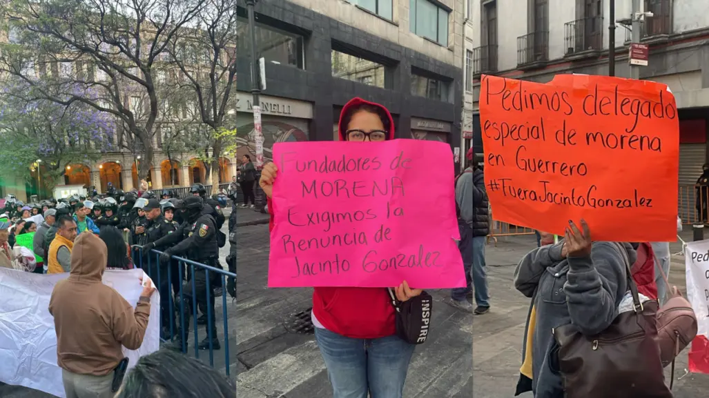 Militantes Morenistas de Guerrero se manifiestan en el Zócalo, acusan imposición