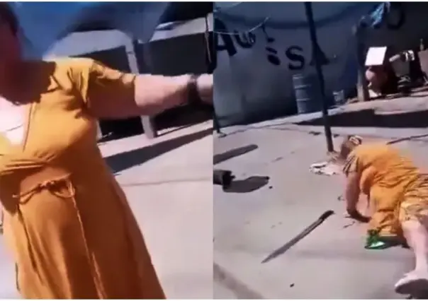 ¿Karma instantáneo? Mujer agrede a trabajadores de CFE y lo paga caro (VIDEO)