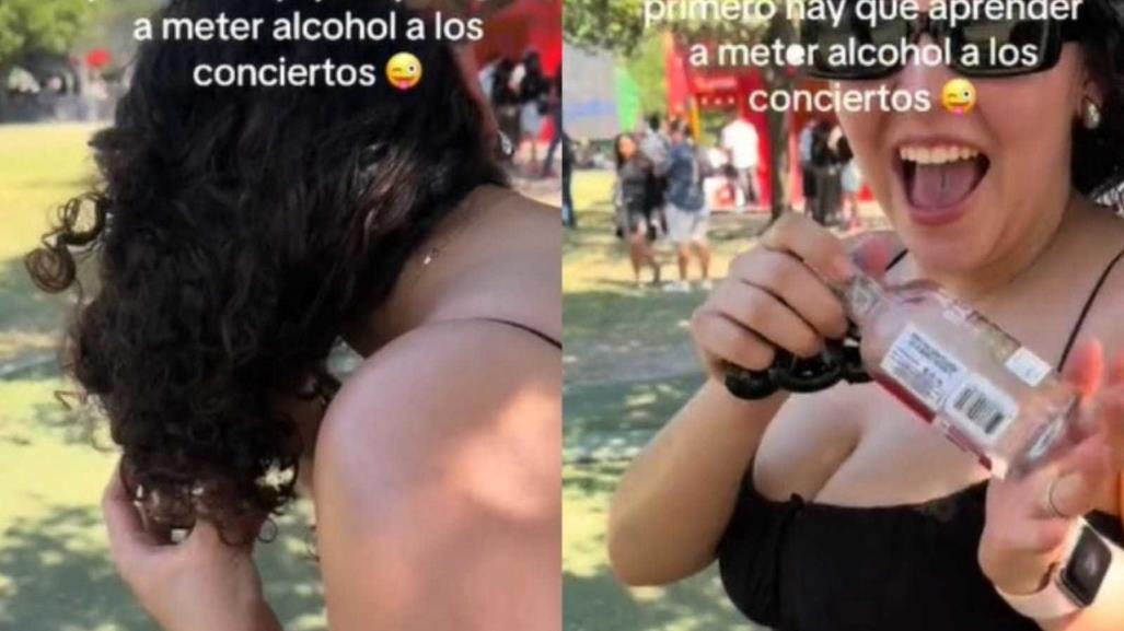 ¡No quería pagar! Ingresa a Pa´l Norte con botella de alcohol oculta en su pelo