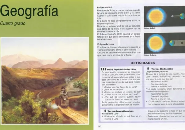 Libro de primaria de 1993 anticipó eclipse total del 8 de abril 2024