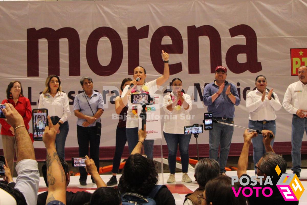 Reúne multitud en La Paz arranque de campaña de Morena, PT y Verde