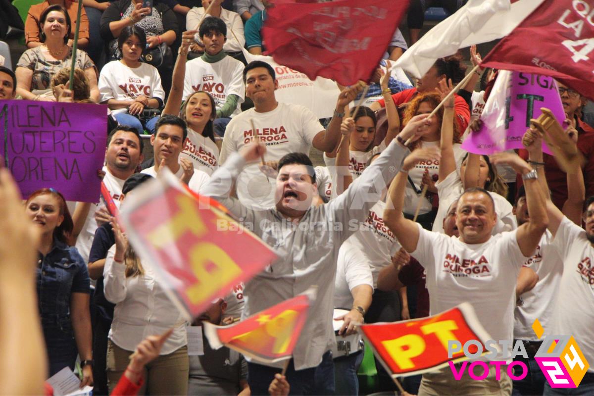 Reúne multitud en La Paz arranque de campaña de Morena, PT y Verde