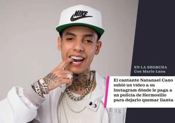 Natanael Cano subió un vídeo a su Instagram dónde le paga a un polícia