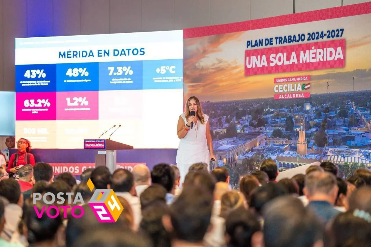 Cecilia Patrón presentó su plan de gobierno para Mérida. Foto: Cortesía