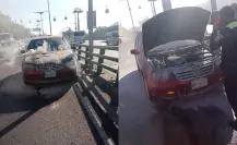 Por falla mecánica, arde vehículo compacto en Gustavo A. Madero