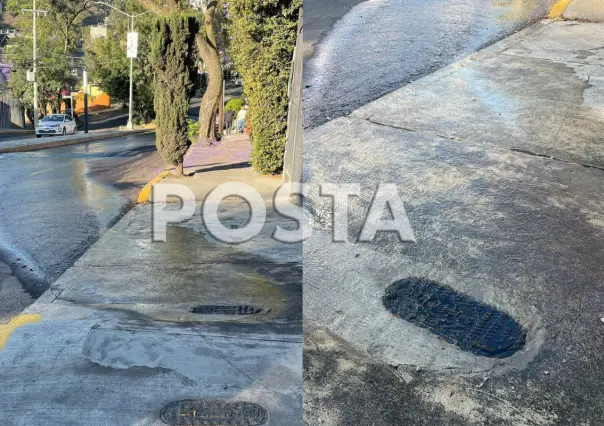 Se registra fuga de agua potable en Álvaro Obregón, vecinos no son atendidos