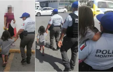 Policía de Monterrey encuentra a niña extraviada y la entregan a su mamá