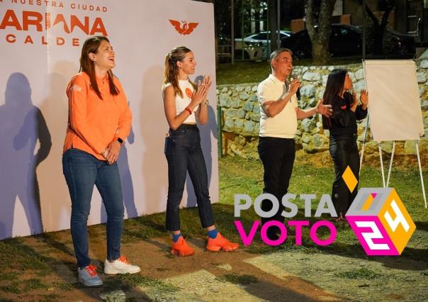 Reciben Mariana Rodríguez y Aldo Fasci apoyo de vecinos del sur de Monterrey