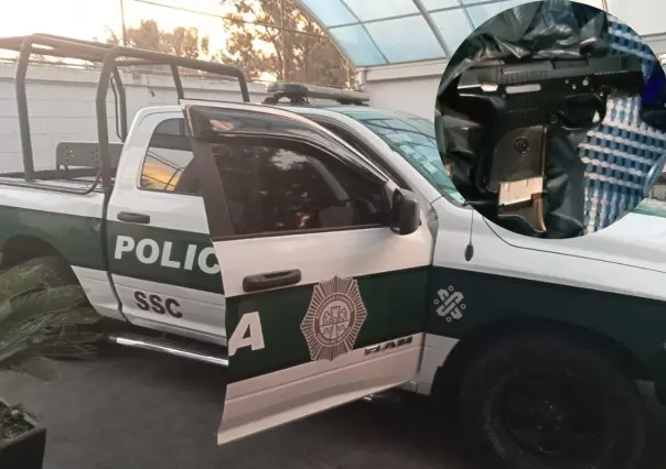Hallan arma de fuego y dinero en efectivo en guantera de patrulla