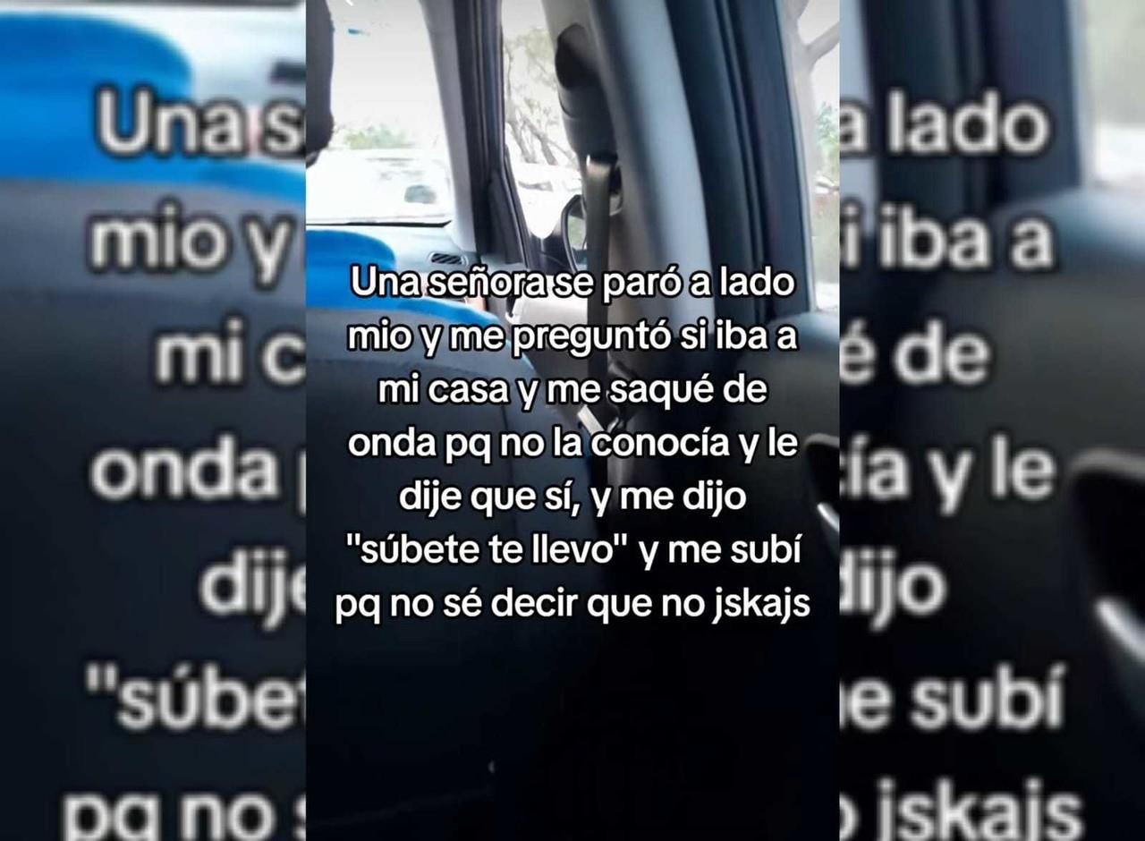 La joven explicó que se vio en una situación incómoda y que le resultó difícil negarse a la amable propuesta de la desconocida. Foto: Tiktok.