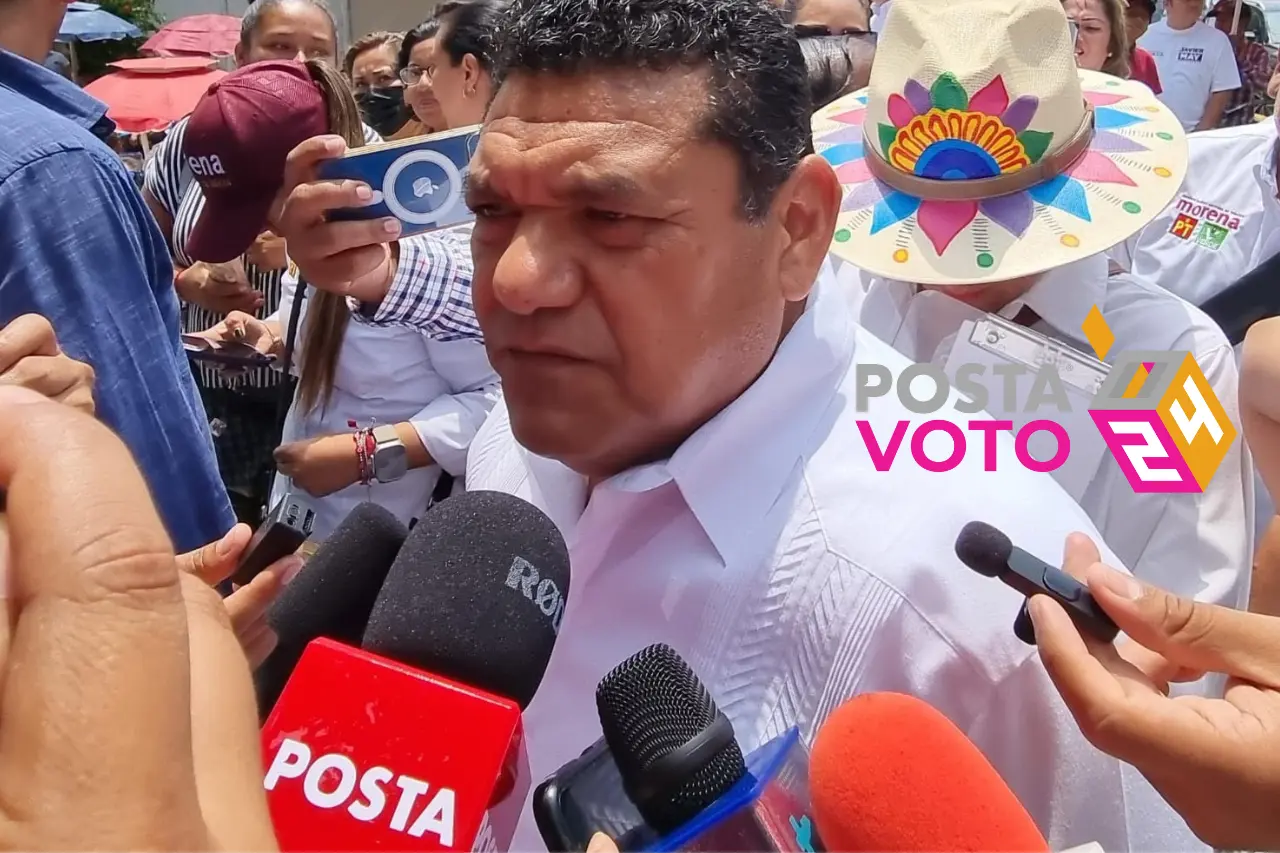 El candidato de Morena, PT y PVEM a la gubernatura de Tabasco, Javier May Rodríguez, realizó este viernes por la mañana un recorrido por el municipio de Centro. Foto: Armando de la Rosa / POSTA