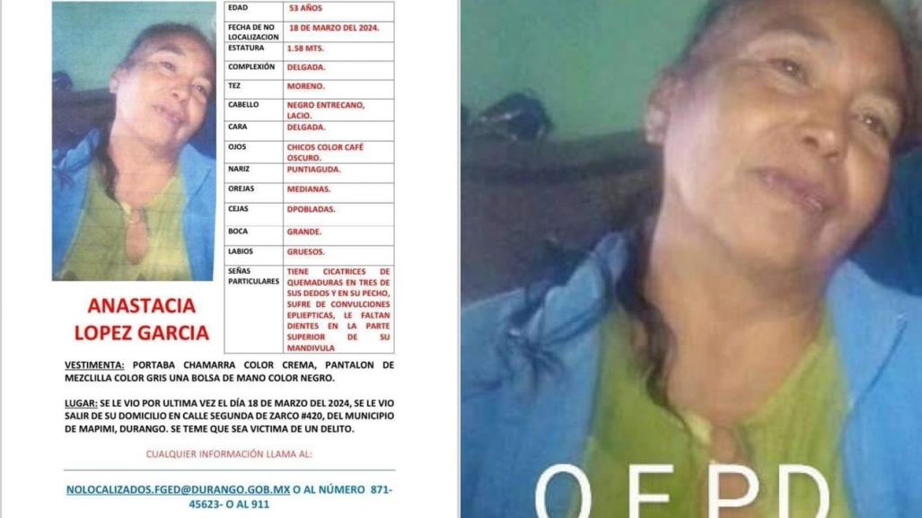 Desaparece en Mapimí, Durango,  la hallan sepultada en su propia casa