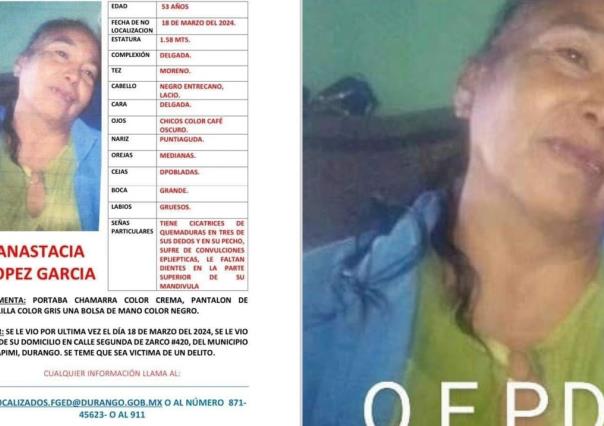 Desaparece en Mapimí, Durango,  la hallan sepultada en su propia casa