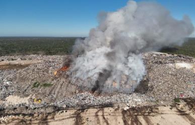 Logran controlar conato de incendio Relleno Sanitario de Mérida