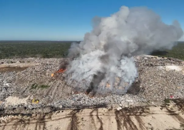 Logran controlar conato de incendio Relleno Sanitario de Mérida