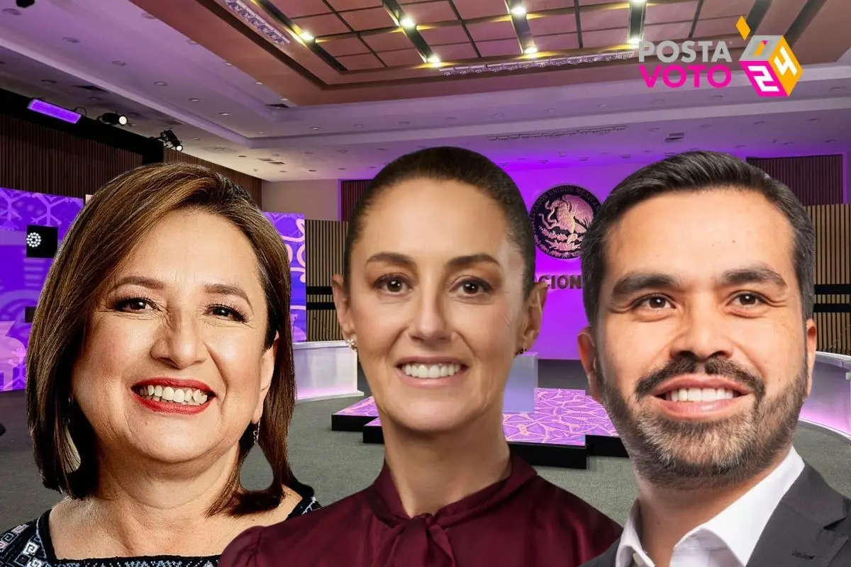 Xóchitl Gálvez, Claudia Sheinbaum y Jorge Máynez se verán las caras en el debate presidencial Foto: POSTA México