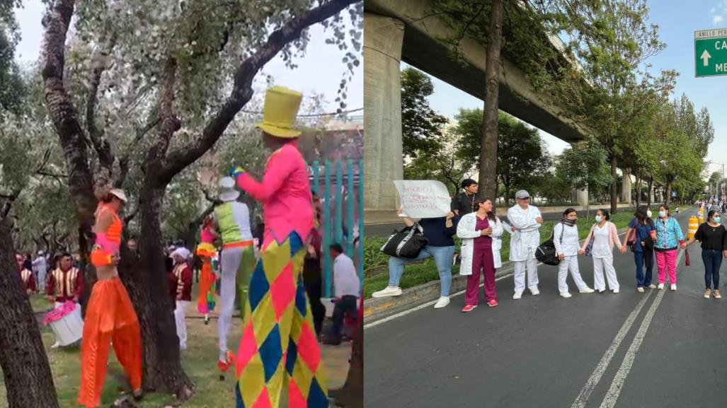 Fiesta y manifestantes a las afueras del INE previo al Debate Presidencial