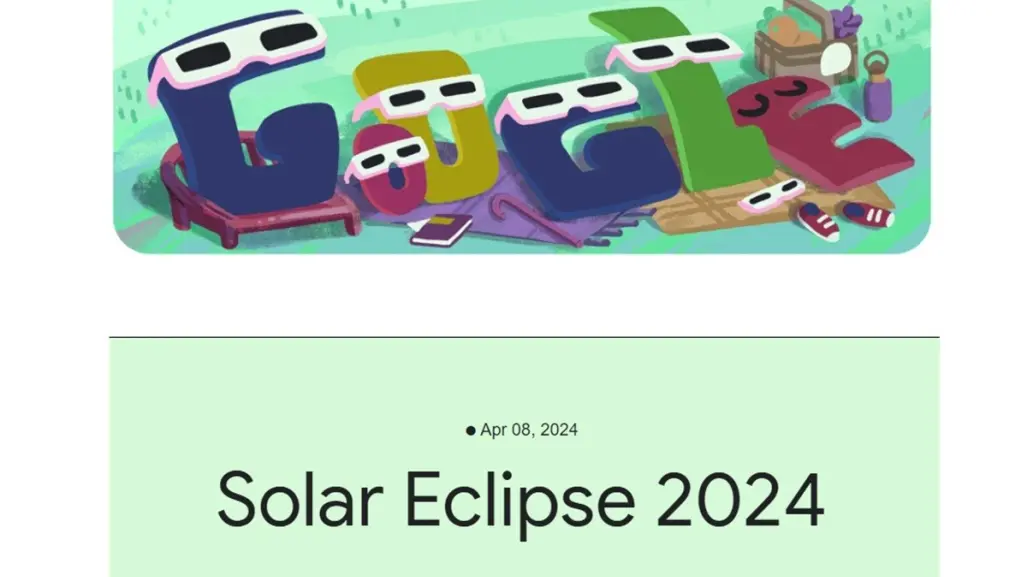 Google lanza doodle por el Eclipse Solar 2024