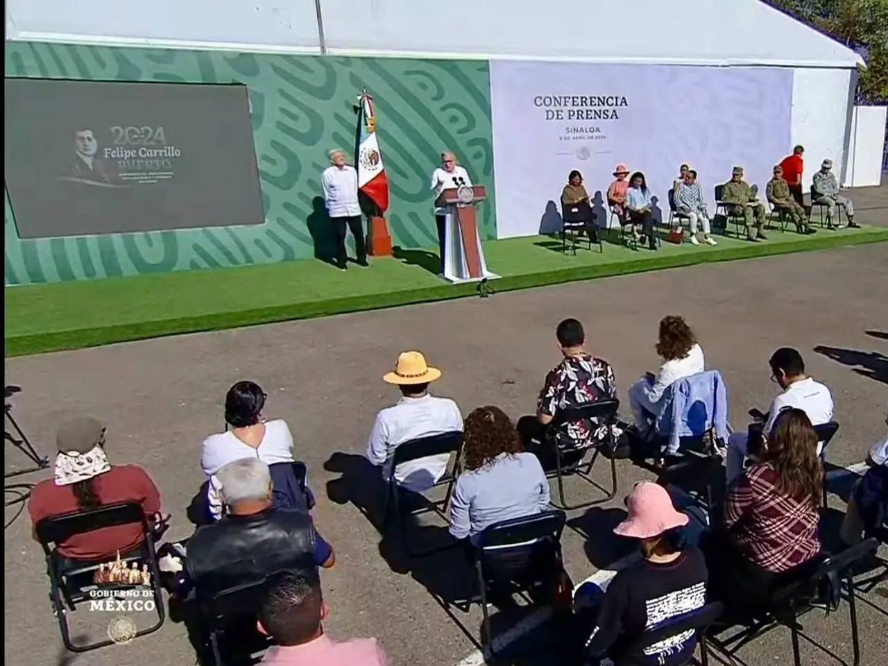 Mañanera en Mazatlán por Eclipse Solar. Foto: SS @lopezobrador