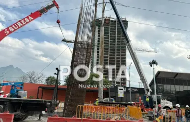 Reportan supuesto colapso de columna en construcción del metro en Monterrey