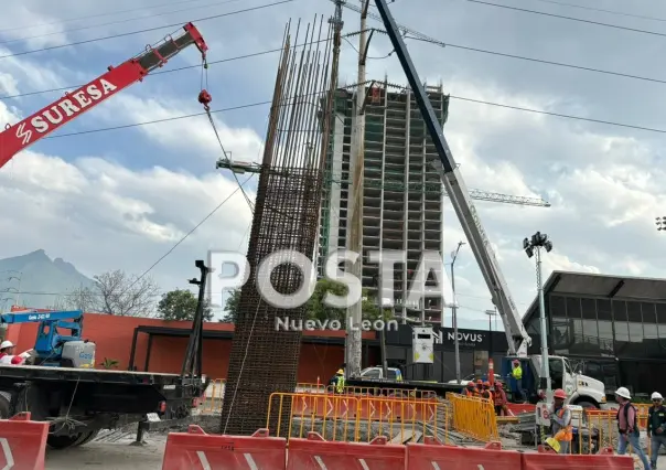 Reportan supuesto colapso de columna en construcción del metro en Monterrey