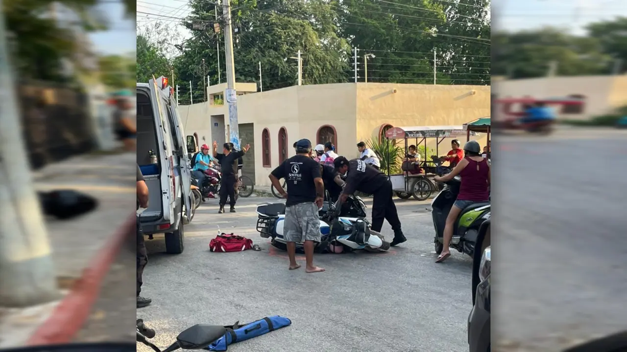 Los vehículos involucrados en el accidente fueron asegurados en la comandancia municipal Foto: Redes sociales