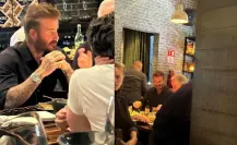¡Un regio más! Captan a David Beckham comiendo con una Carta Blanca en Monterrey
