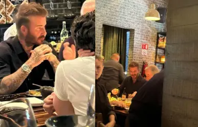 ¡Un regio más! Captan a David Beckham comiendo con una Carta Blanca en Monterrey