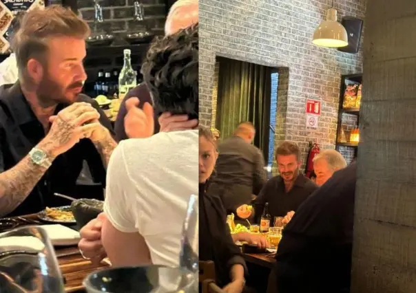 ¡Un regio más! Captan a David Beckham comiendo con una Carta Blanca en Monterrey